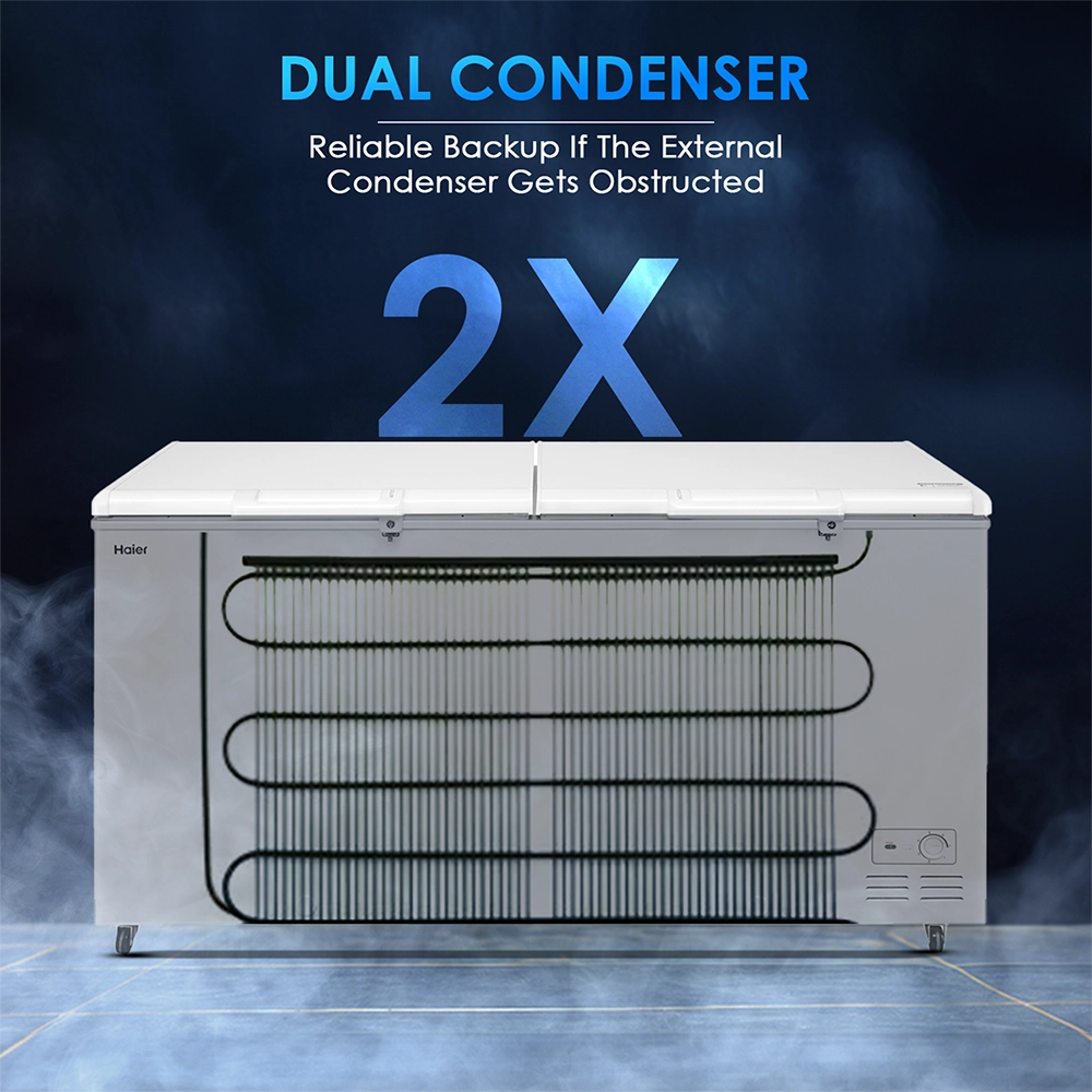 Haier 385 L Combo Chest Freezer with Two Separate Compartments 